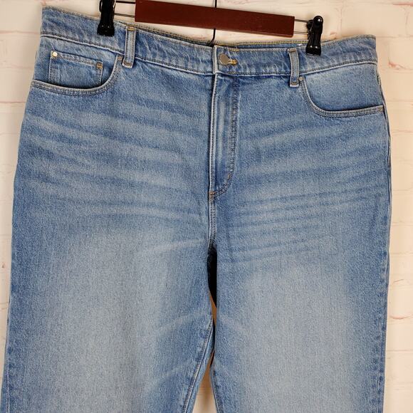 NEW Ann Taylor Straight Jeans Sz 14 Light Indigo Blue Wash Stretch Denim 28" Ins - Picture 8 of 16